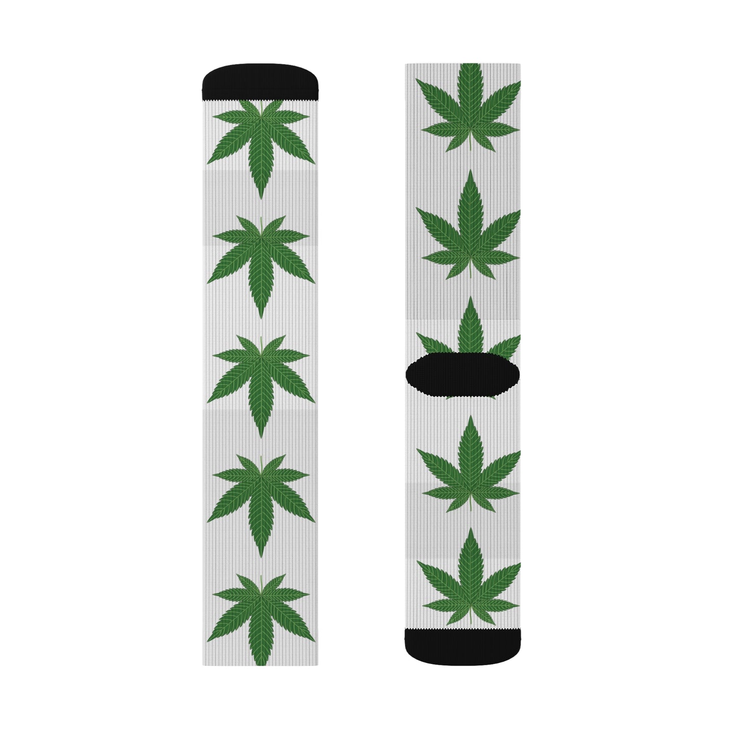 Trendy Cannabis Leaf Socks | Comfortable Sublimation Footwear for Everyday Wear