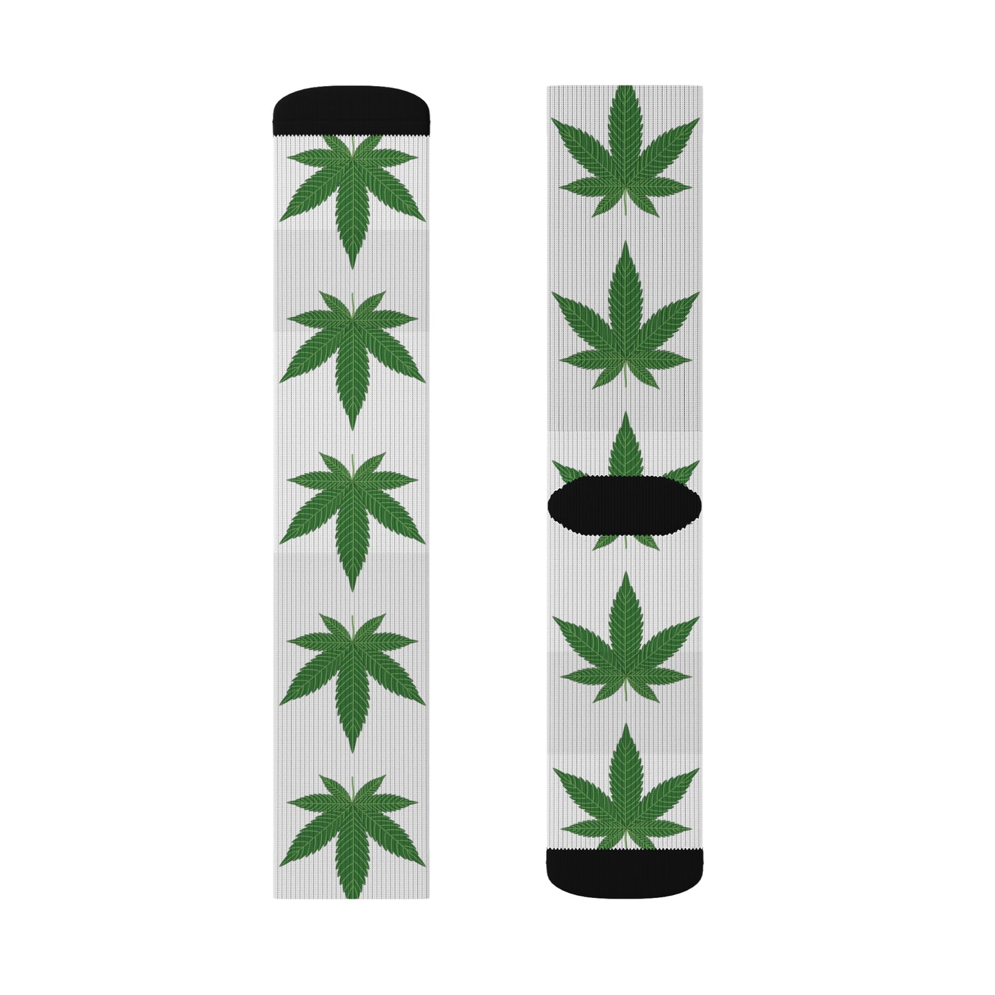 Trendy Cannabis Leaf Socks | Comfortable Sublimation Footwear for Everyday Wear