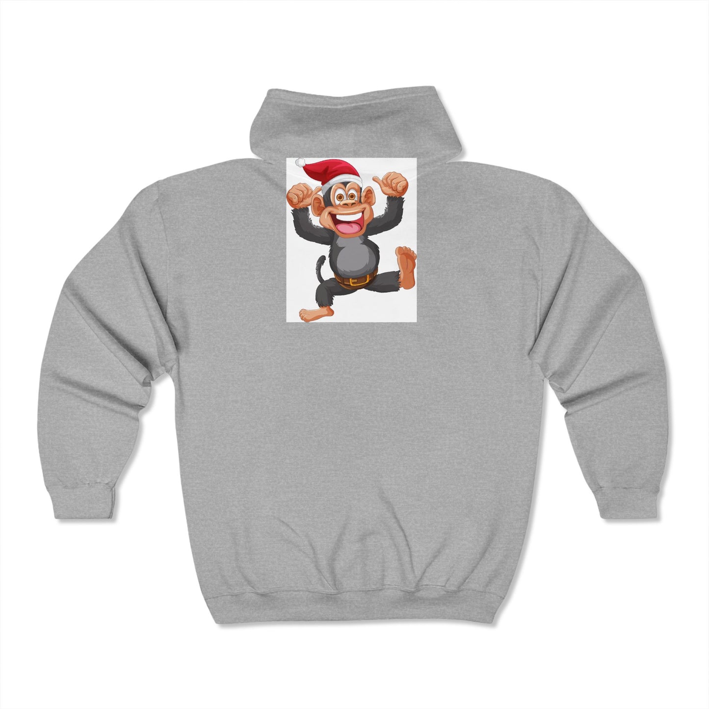 Sweat à capuche zippé avec chapeau de Père Noël et singe