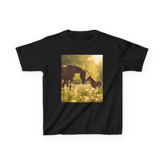 Kids Horse Lover Tee - Adorable Nature Photography for Young Equestrians