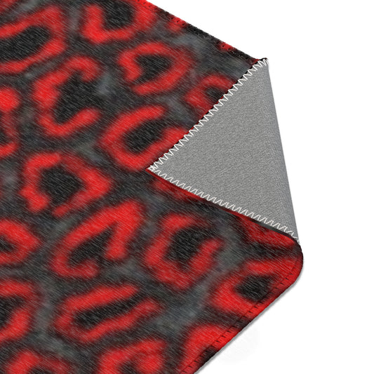 Bold Red Leopard Print Area Rug - Stylish Home Decor