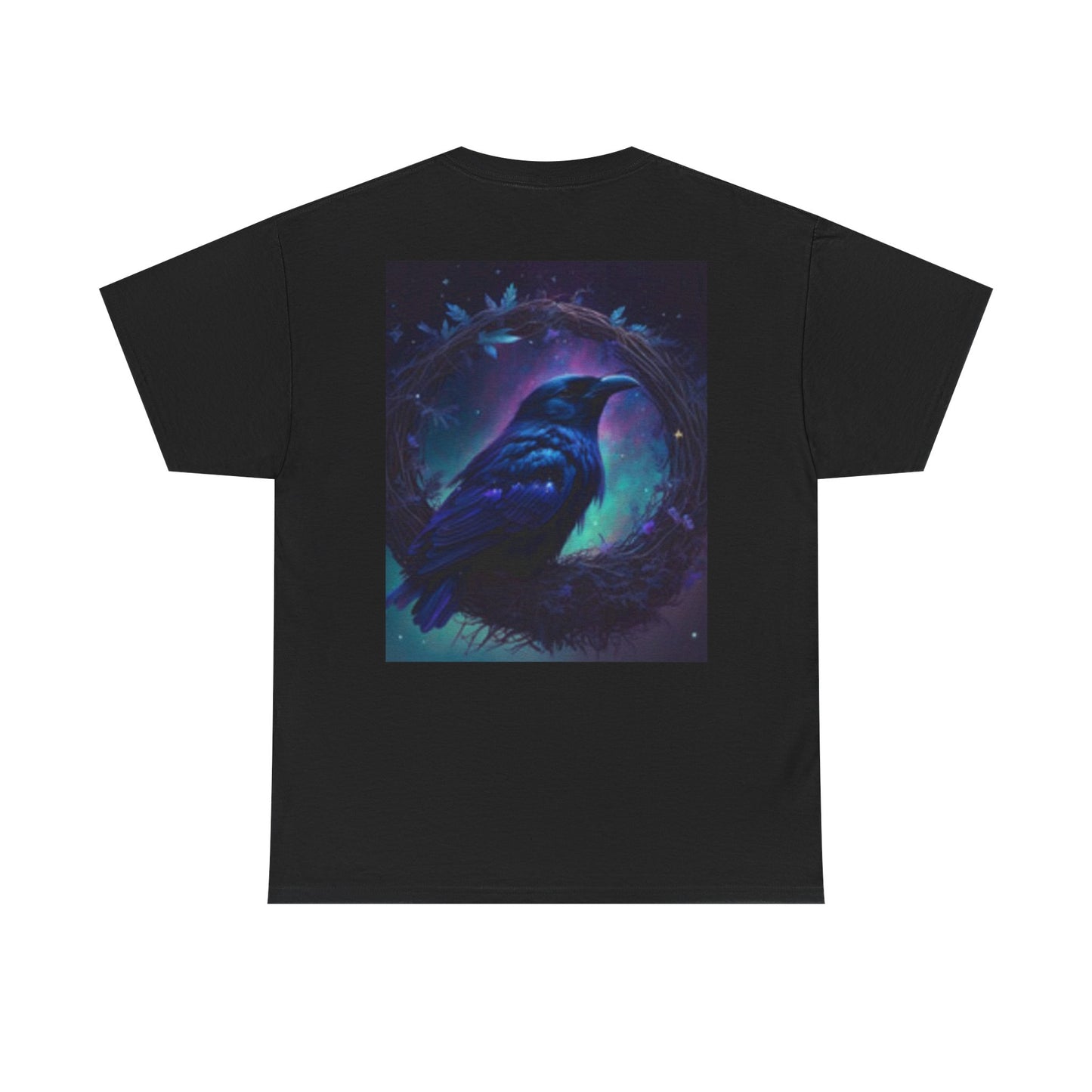 Mystical Moon and Bird Unisex Heavy Cotton Tee - Enchanted Night Design