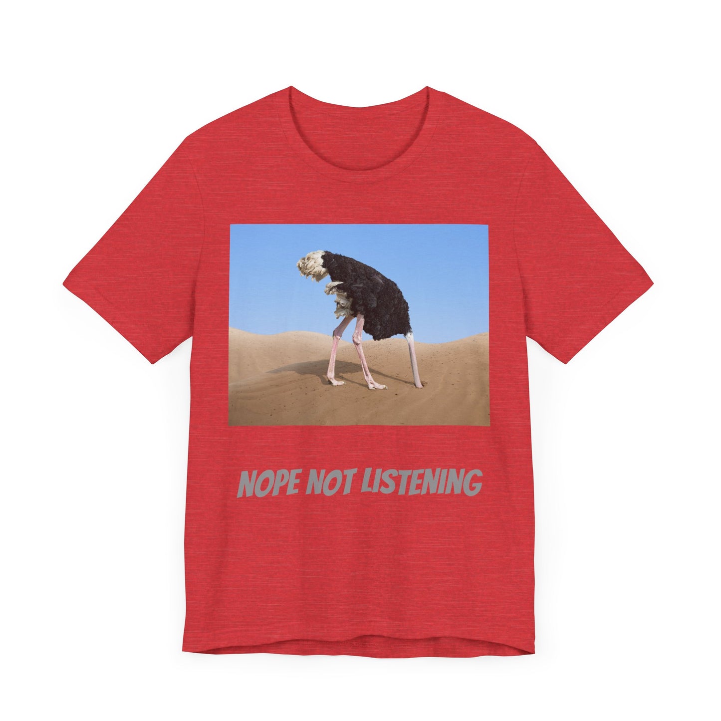 Camiseta avestruz no, no escucho