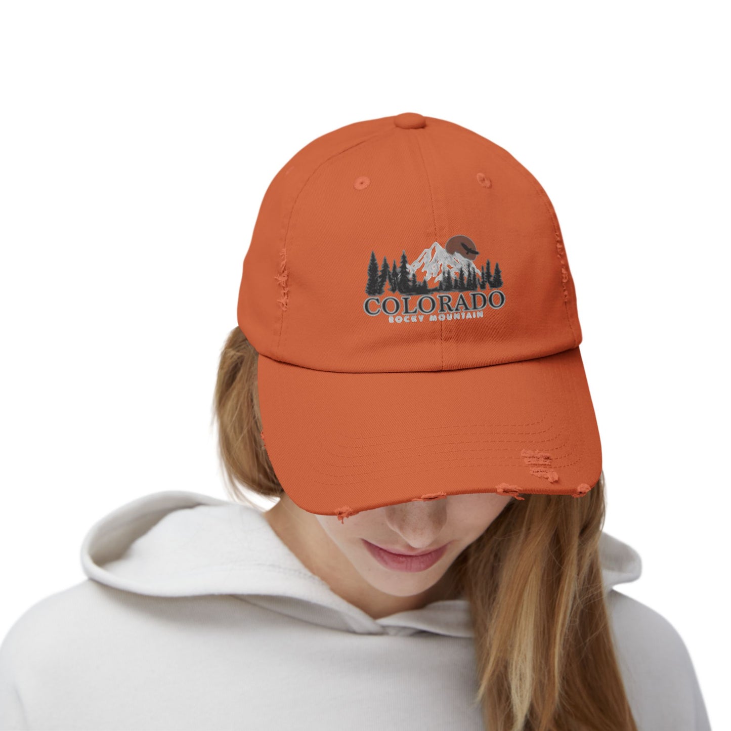 Casquette unisexe effet vieilli - Chapeau d'aventure des montagnes Rocheuses du Colorado