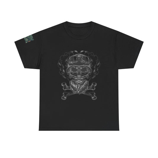 Skull & Marijuana T-shirt, Unisex Tees for Cannabis Lovers, Gift for Smokers, Halloween Costume, Streetwear Fashion