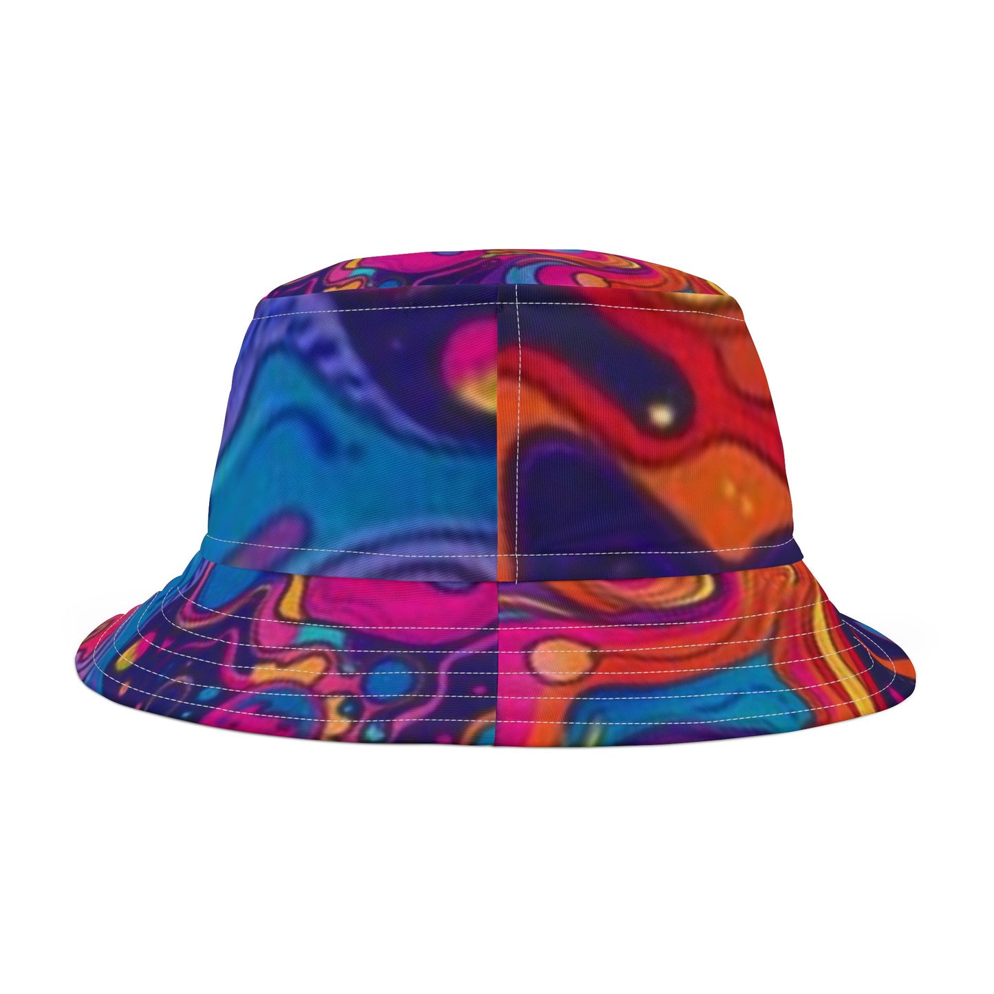 Bob abstrait et vibrant : un accessoire de mode coloré pour les aventures estivales