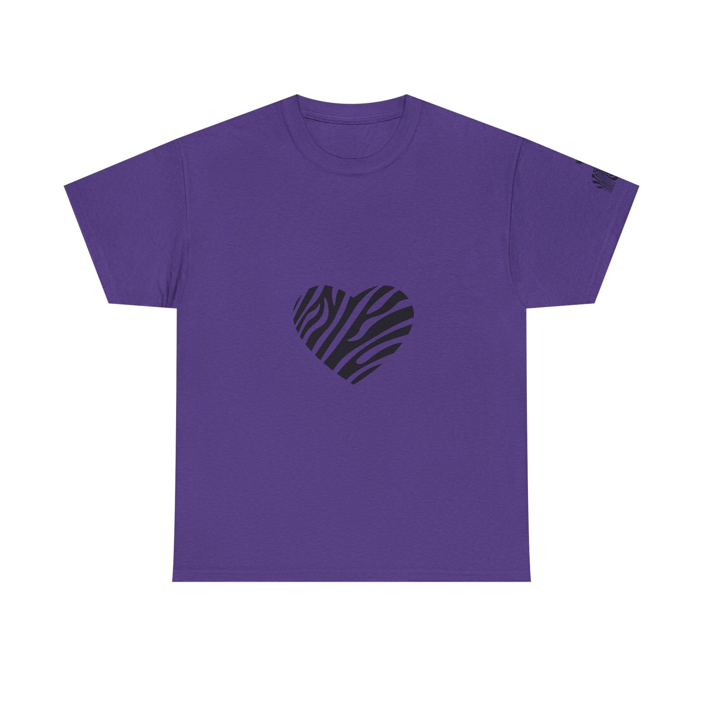 Camiseta unisex de algodón grueso con corazón de cebra: camiseta con gráficos llamativos para amantes de los animales