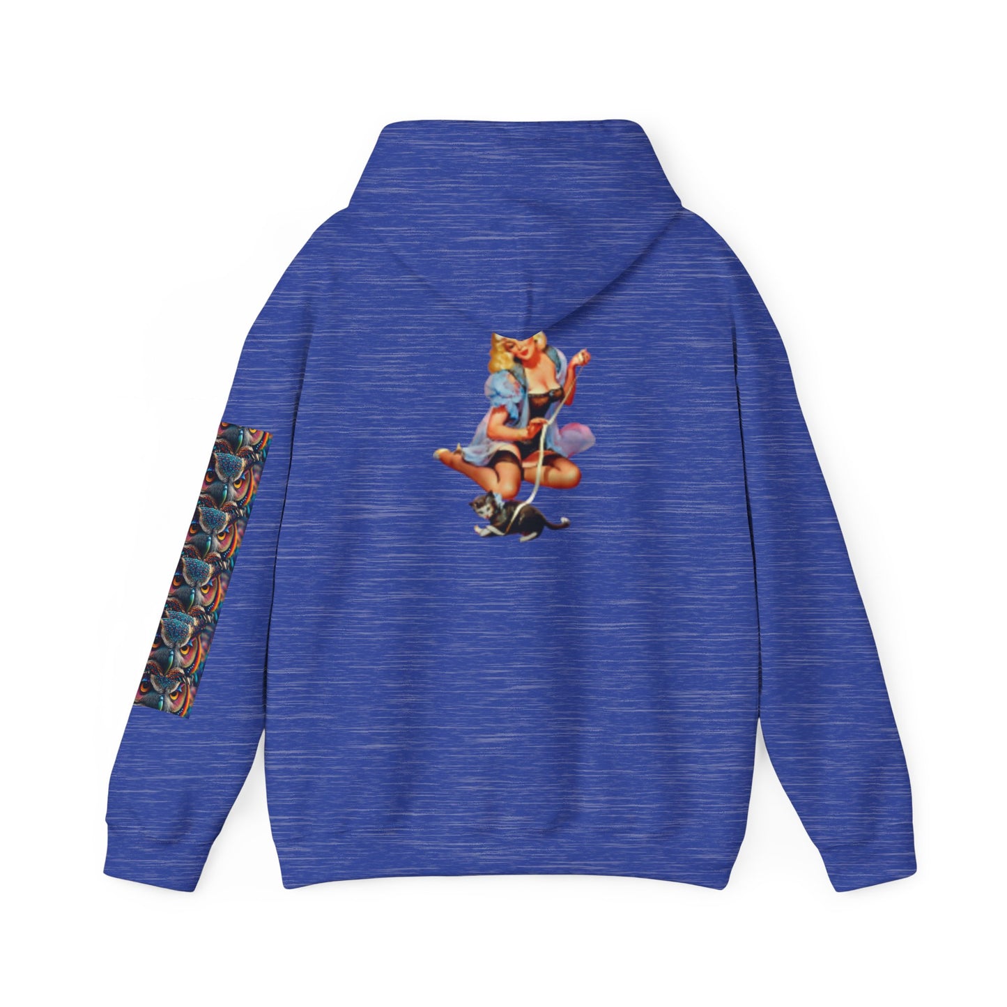 Sudadera con capucha retro de mujer sexy con lencería con un gato