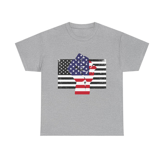 Patriotic Unisex Heavy Cotton Tee - Fight for America Graphic Tee
