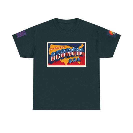Vintage Georgia USA T-shirt - Unisex Heavy Cotton T-Shirt with Retro Design