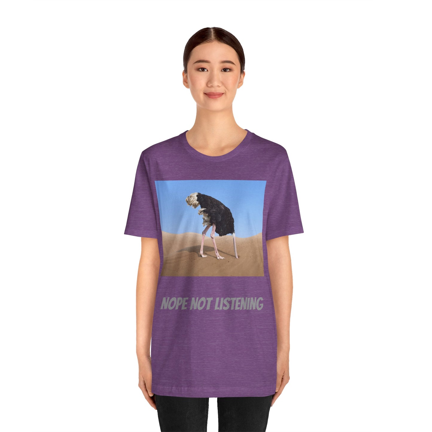 Camiseta avestruz no, no escucho