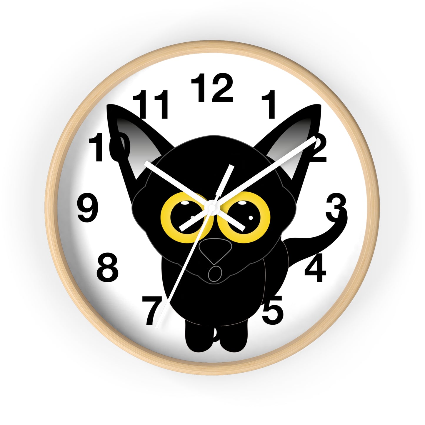 Reloj de pared Gato Negro con Ojos Grandes