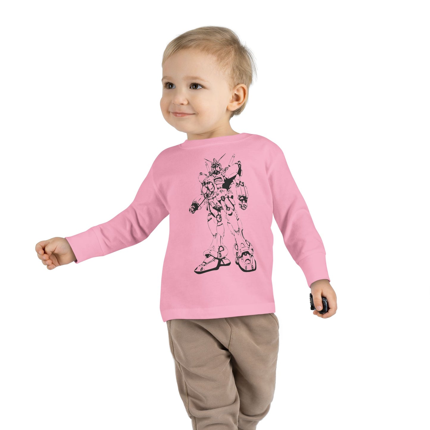 Camiseta de manga larga para niños pequeños: camiseta con gráfico de robot, perfecta para cumpleaños y juegos.