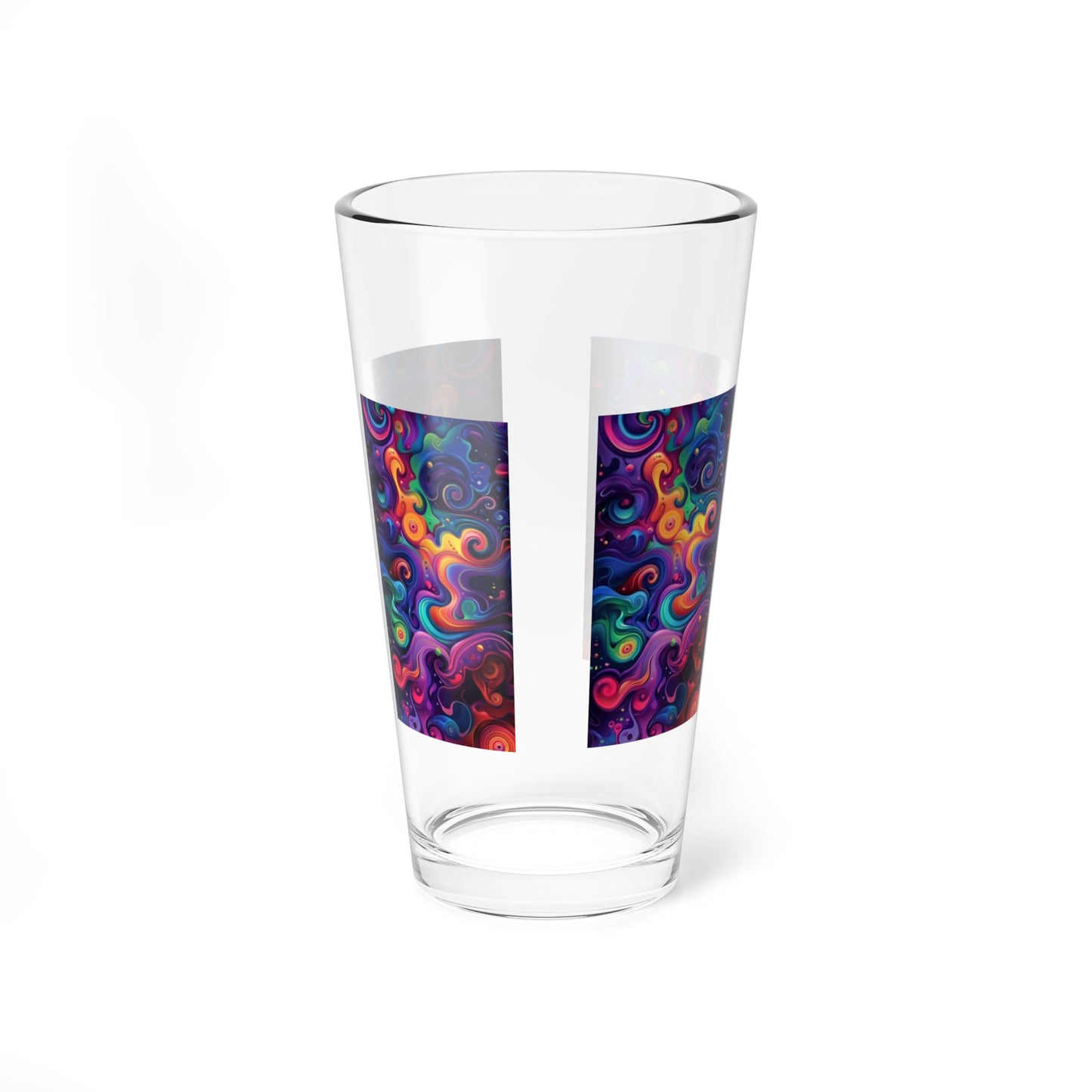 Vaso mezclador de 16 oz con remolino colorido para cócteles creativos