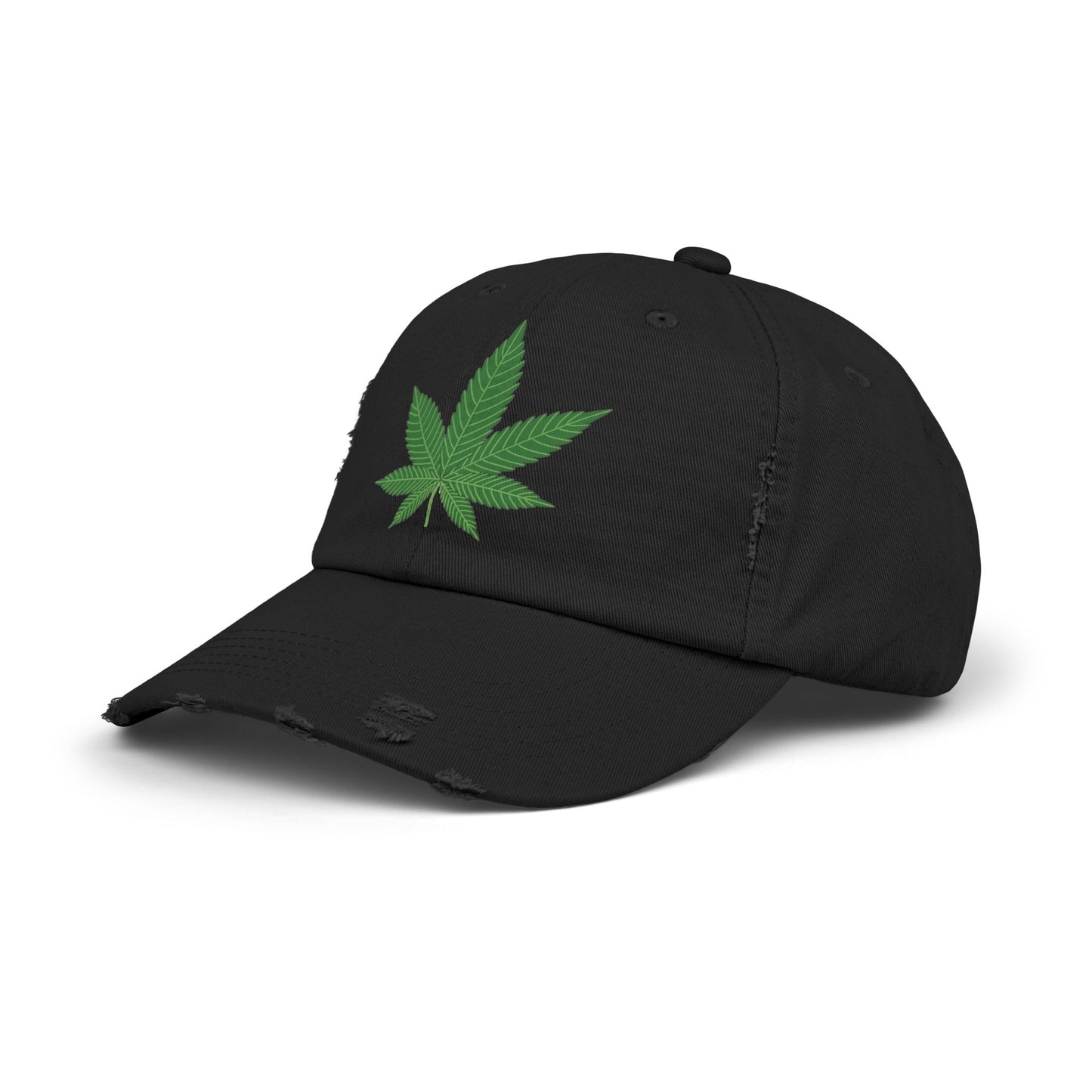Casquette unisexe effet vieilli avec motif feuille – Streetwear décontracté pour les amoureux de la nature 