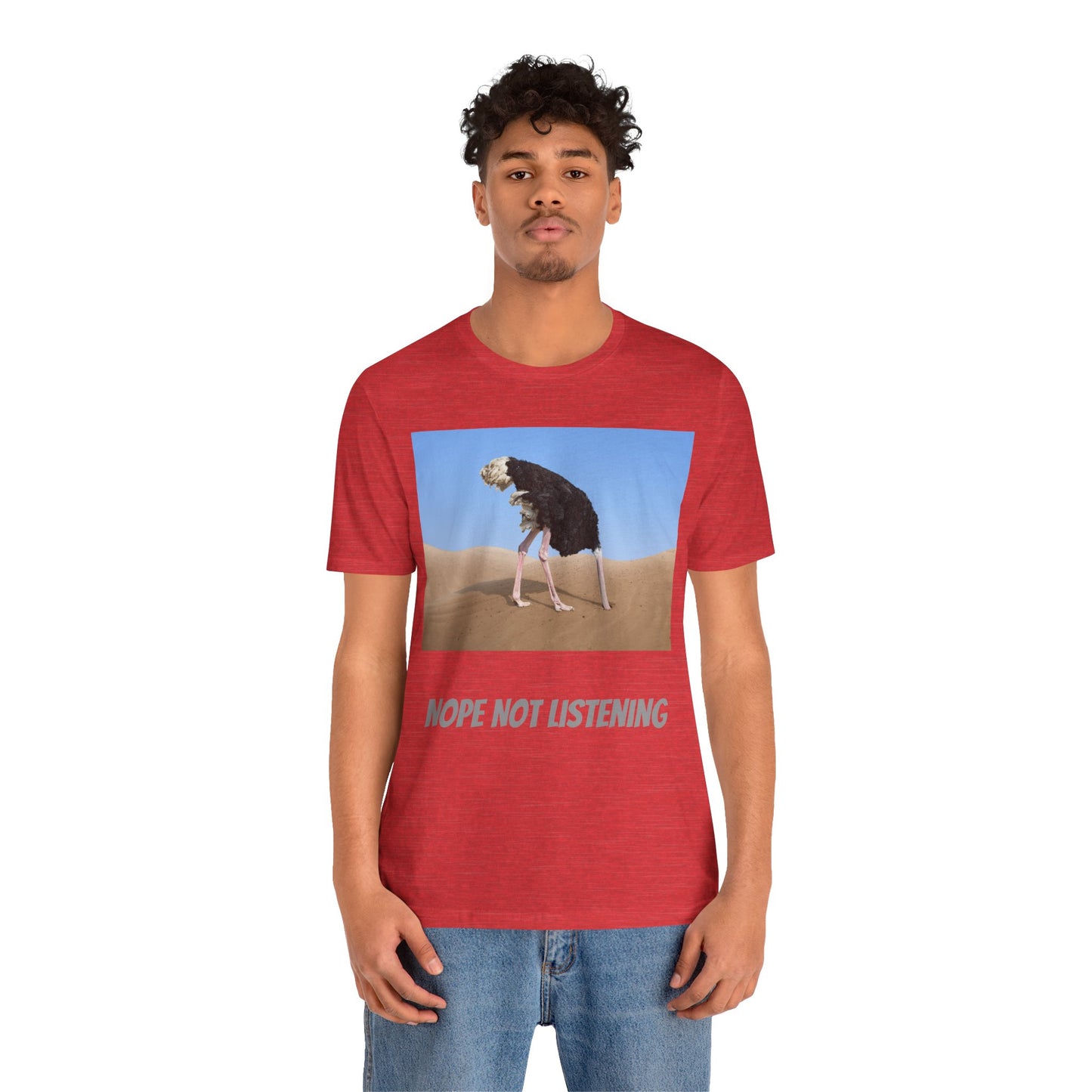 Camiseta avestruz no, no escucho