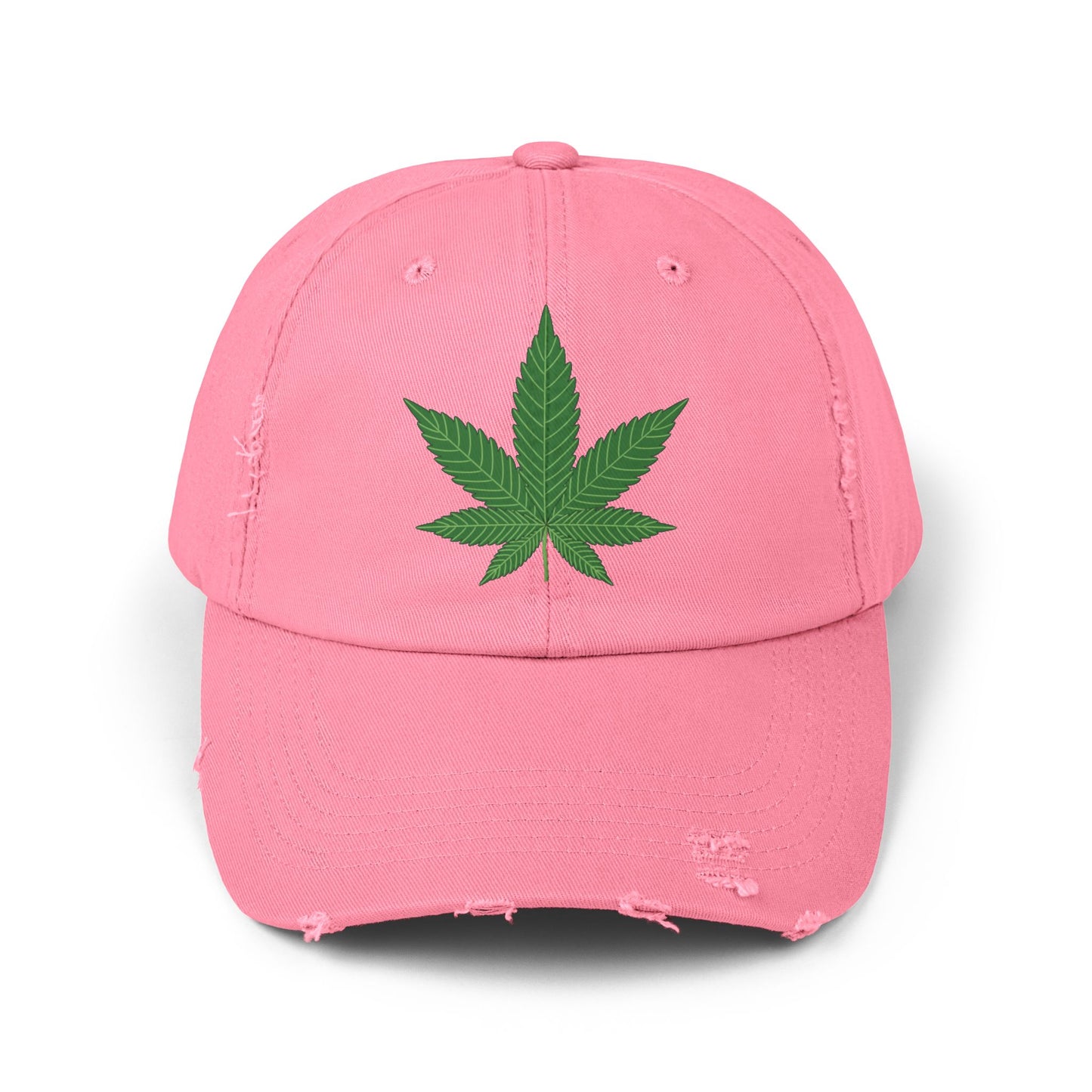 Casquette unisexe effet vieilli avec motif feuille – Streetwear décontracté pour les amoureux de la nature 