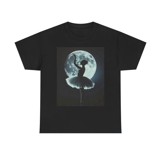 Moonlit Ballerina Unisex Heavy Cotton Tee | Dance Inspired Graphic Shirt