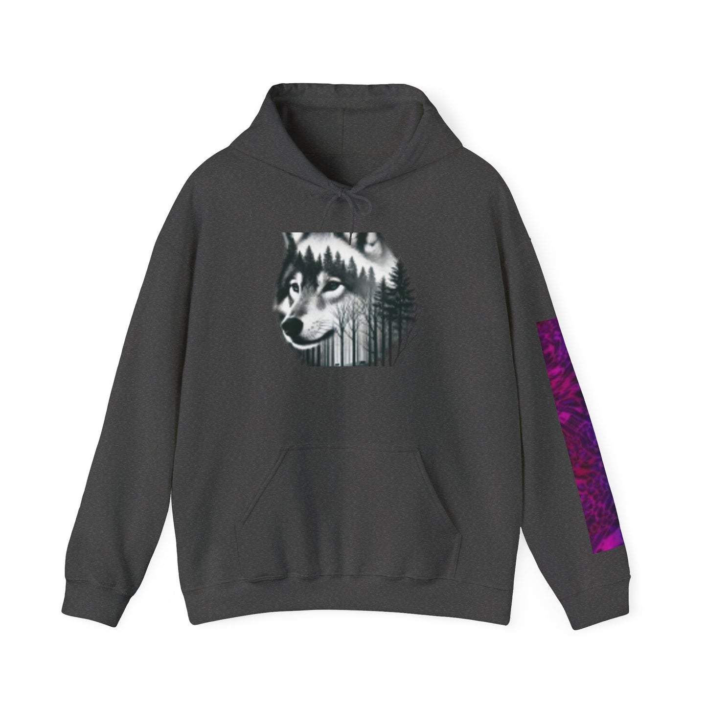 Wolf & Woman Graphic Hoodie - Unisex Heavy Blend™ Sweatshirt for Nature Lovers