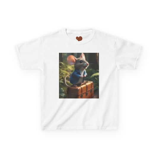 Kids Adventure Tee with Colorful Heart & Mouse Design