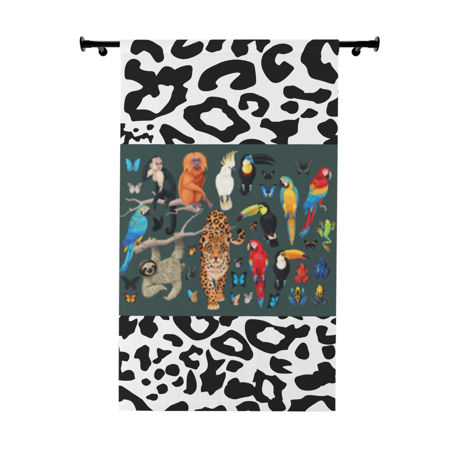 Rideaux de fenêtre (1 pièce) 50"x84" Noir Imprimé animal Animaux