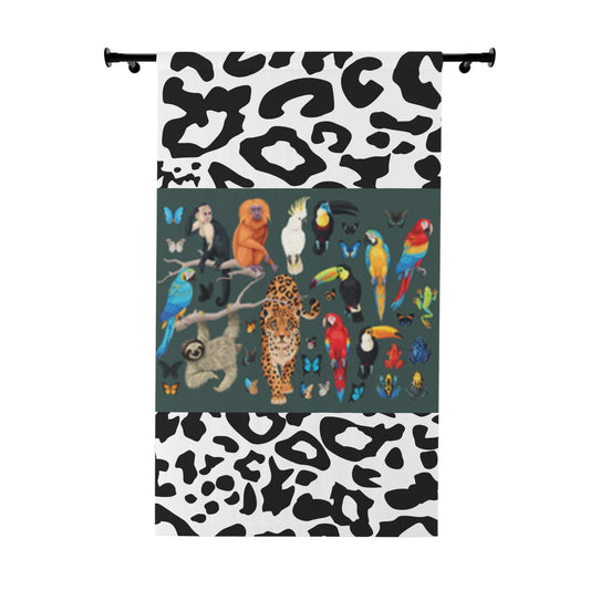 Rideaux de fenêtre (1 pièce) 50"x84" Noir Imprimé animal Animaux