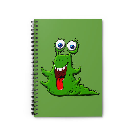 Cahier à spirale vert drôle d'alien