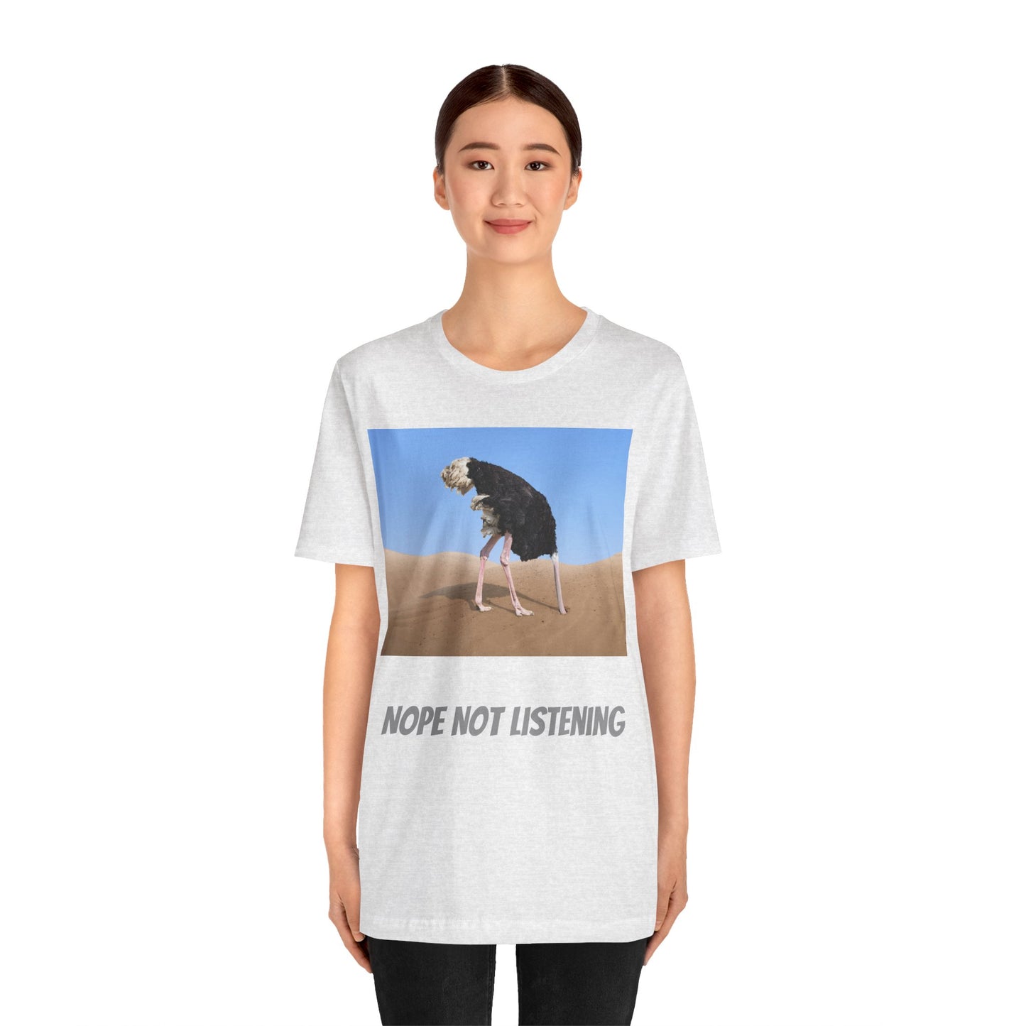 Camiseta avestruz no, no escucho