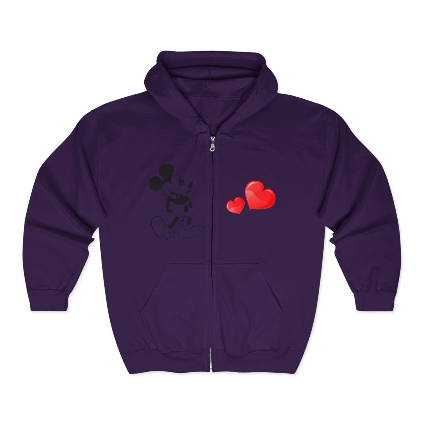 Vintage Mickey Mouse Full Zip Hooded Sweatshirt