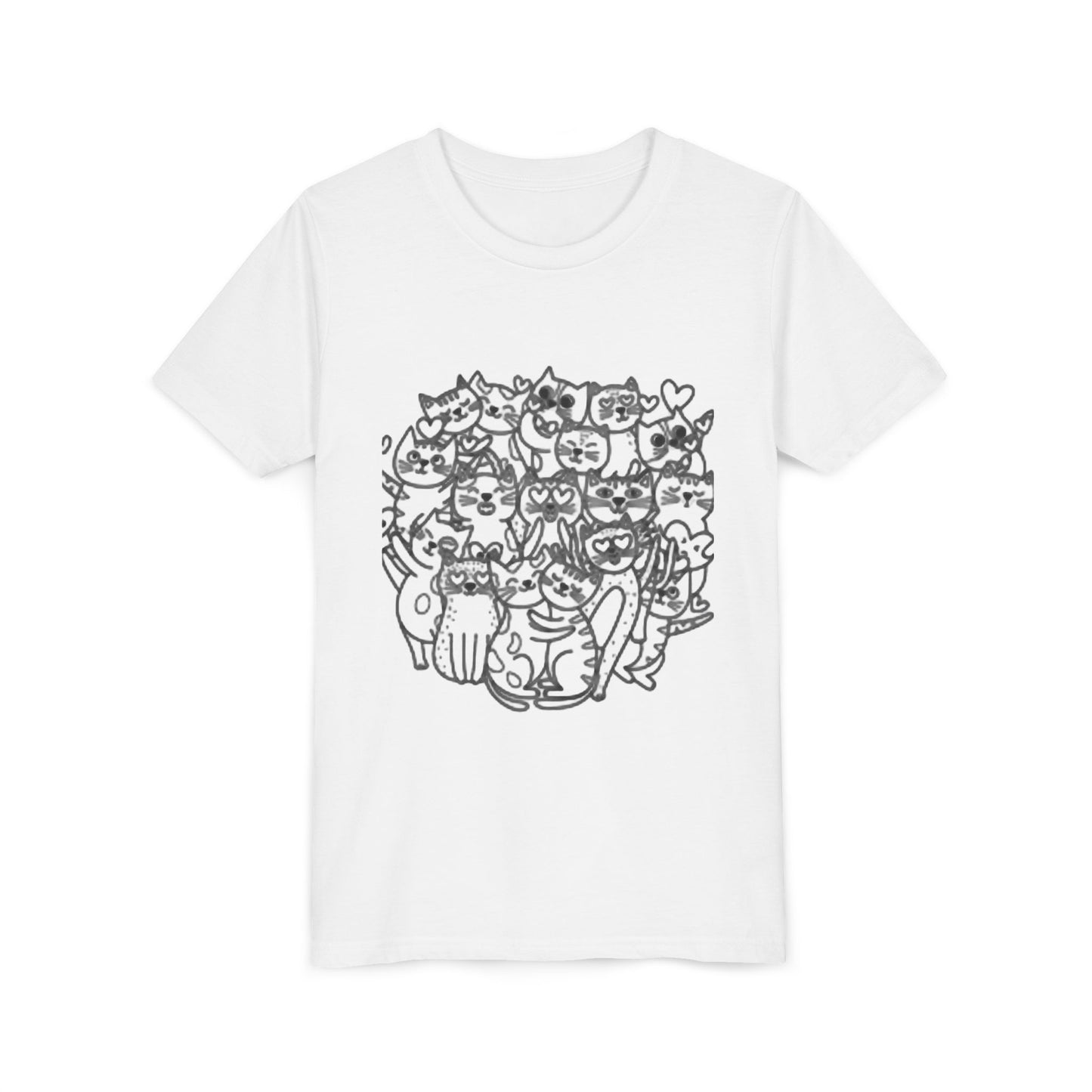 T-shirt à manches courtes pour jeunes avec illustration de chat mignon – Cadeau idéal pour les amoureux des animaux 