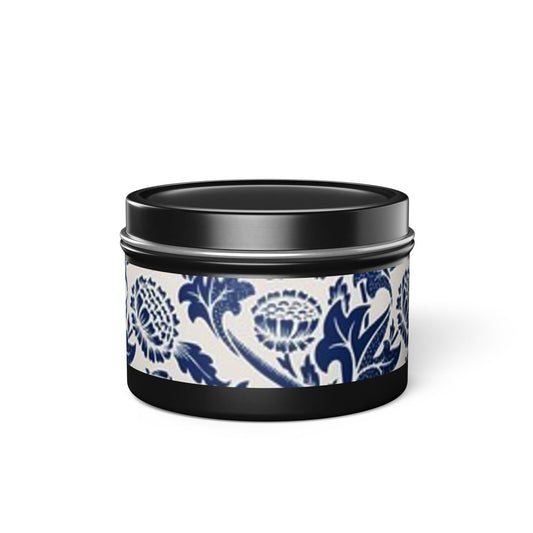 Tin Candles Blue Flowers Fabulous Scents