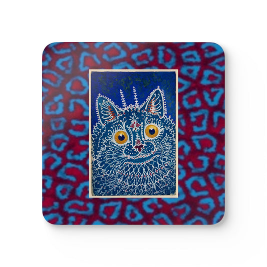 Cat-Themed Corkwood Coaster Set – Vibrant Home Décor for Cat Lovers