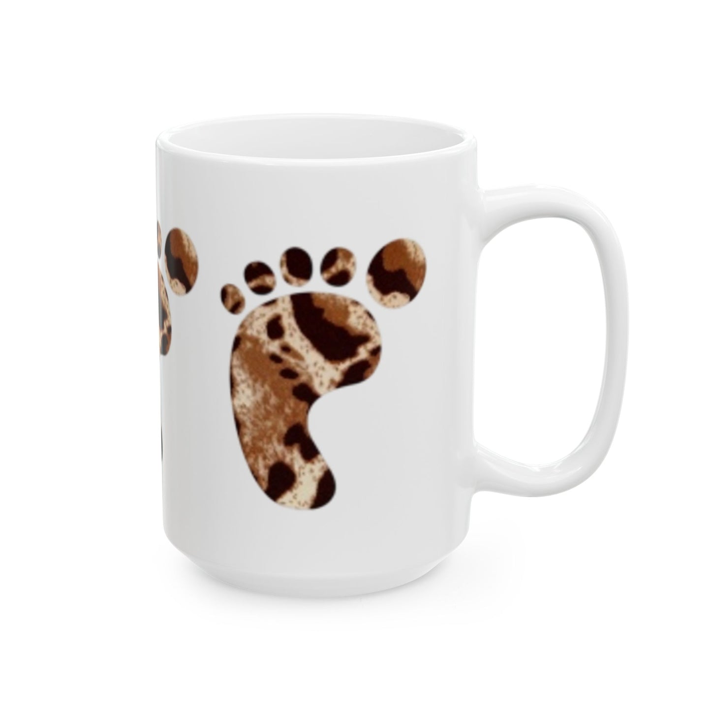 Cute Animal Footprint Ceramic Mug - 11oz & 15oz - Perfect for Coffee Lovers and Animal Aficionados