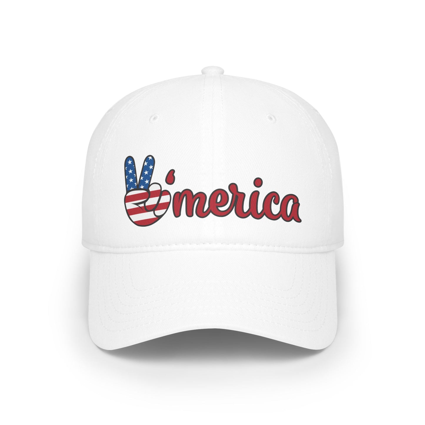 Gorra de béisbol de perfil bajo con el símbolo de la paz de Estados Unidos