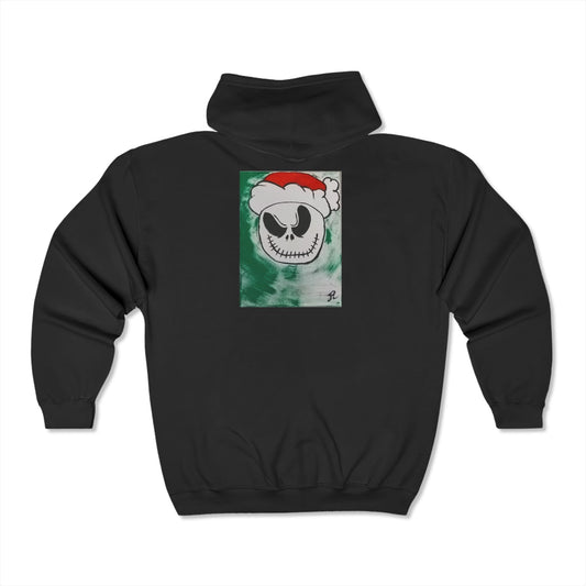 Full Zip Hooded Sweatshirt Christmas Jack Skeleton Plus Sizes