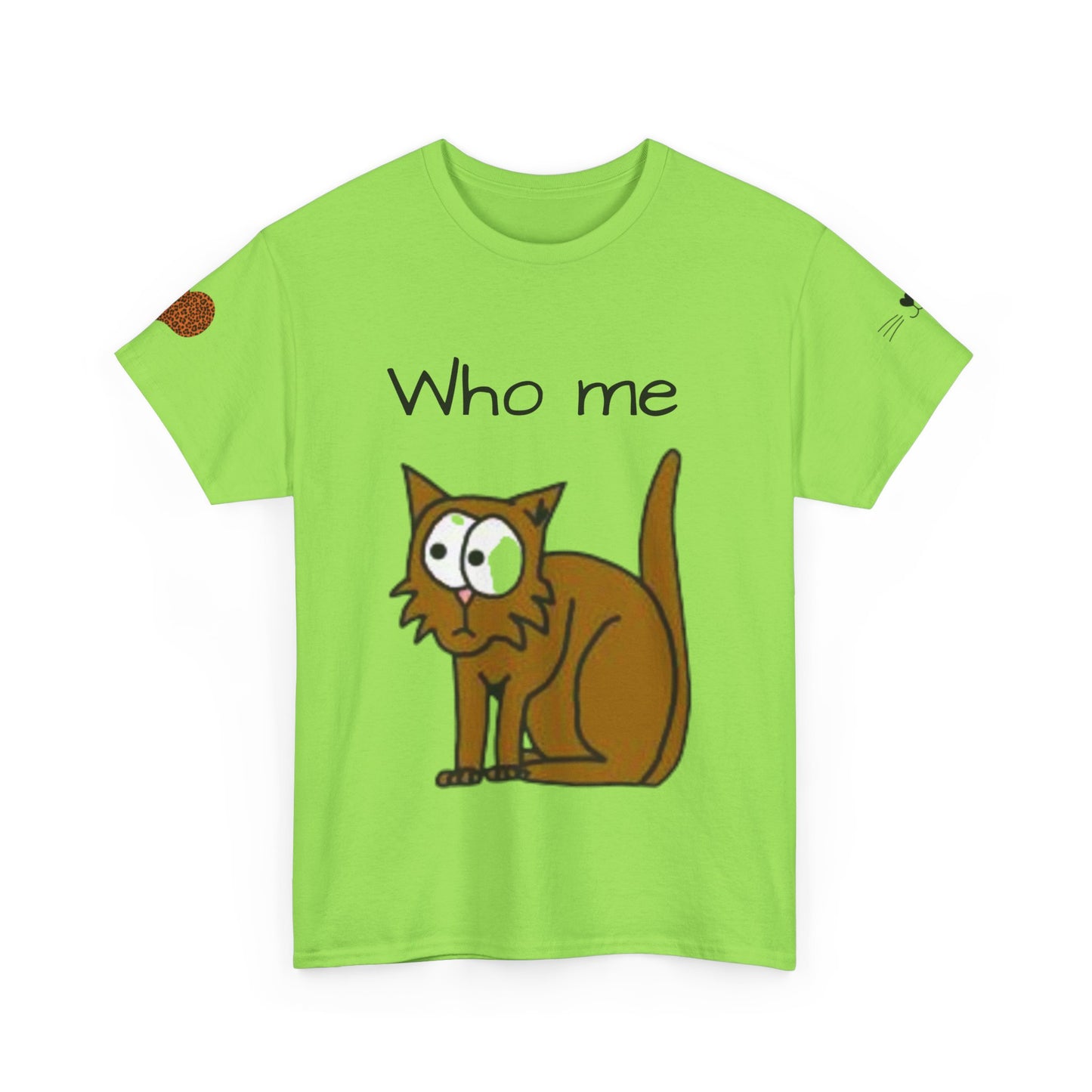 Funny Cat Unisex Heavy Cotton Tee - 'Who Me?' Graphic Shirt