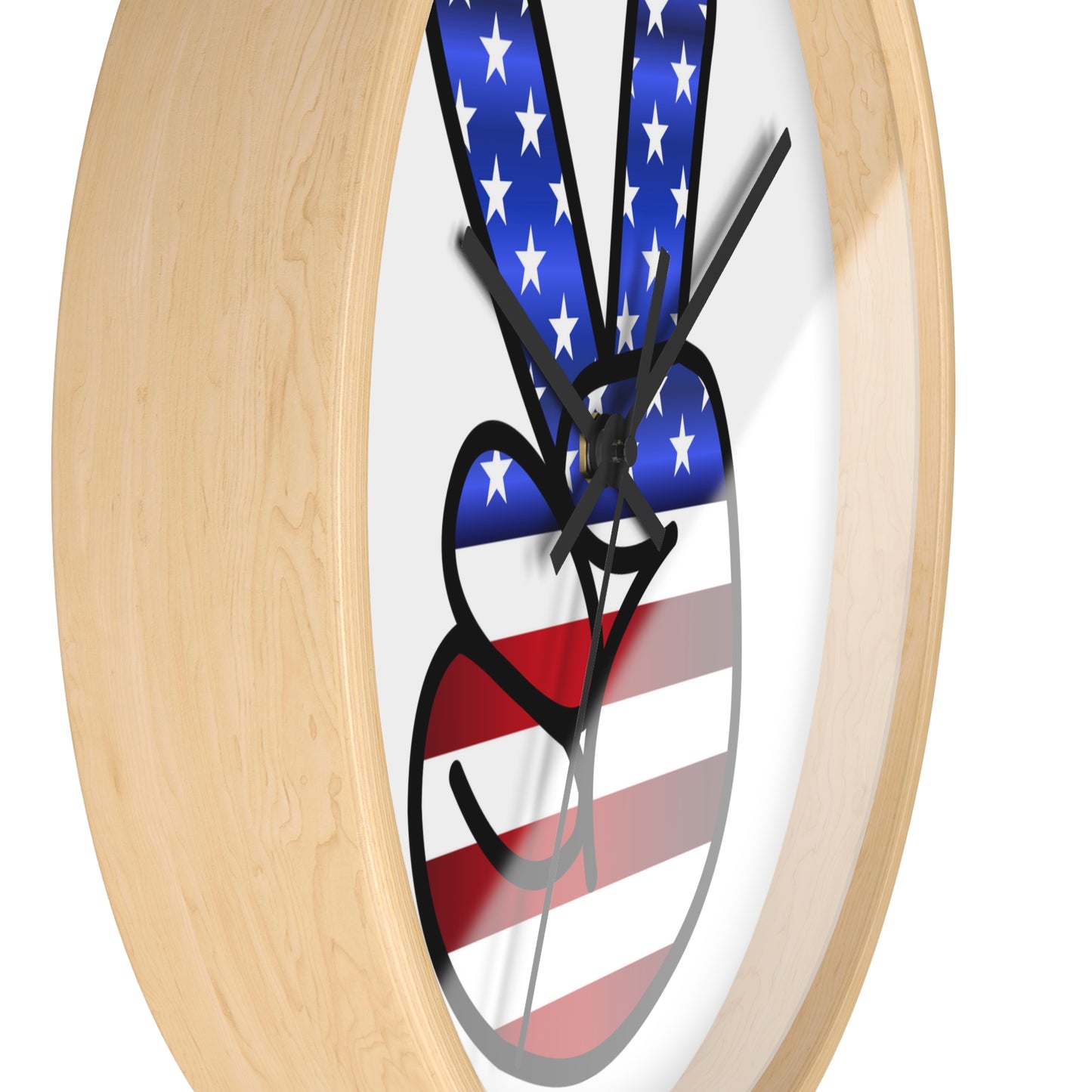 Horloge murale signe de paix rouge blanc bleu