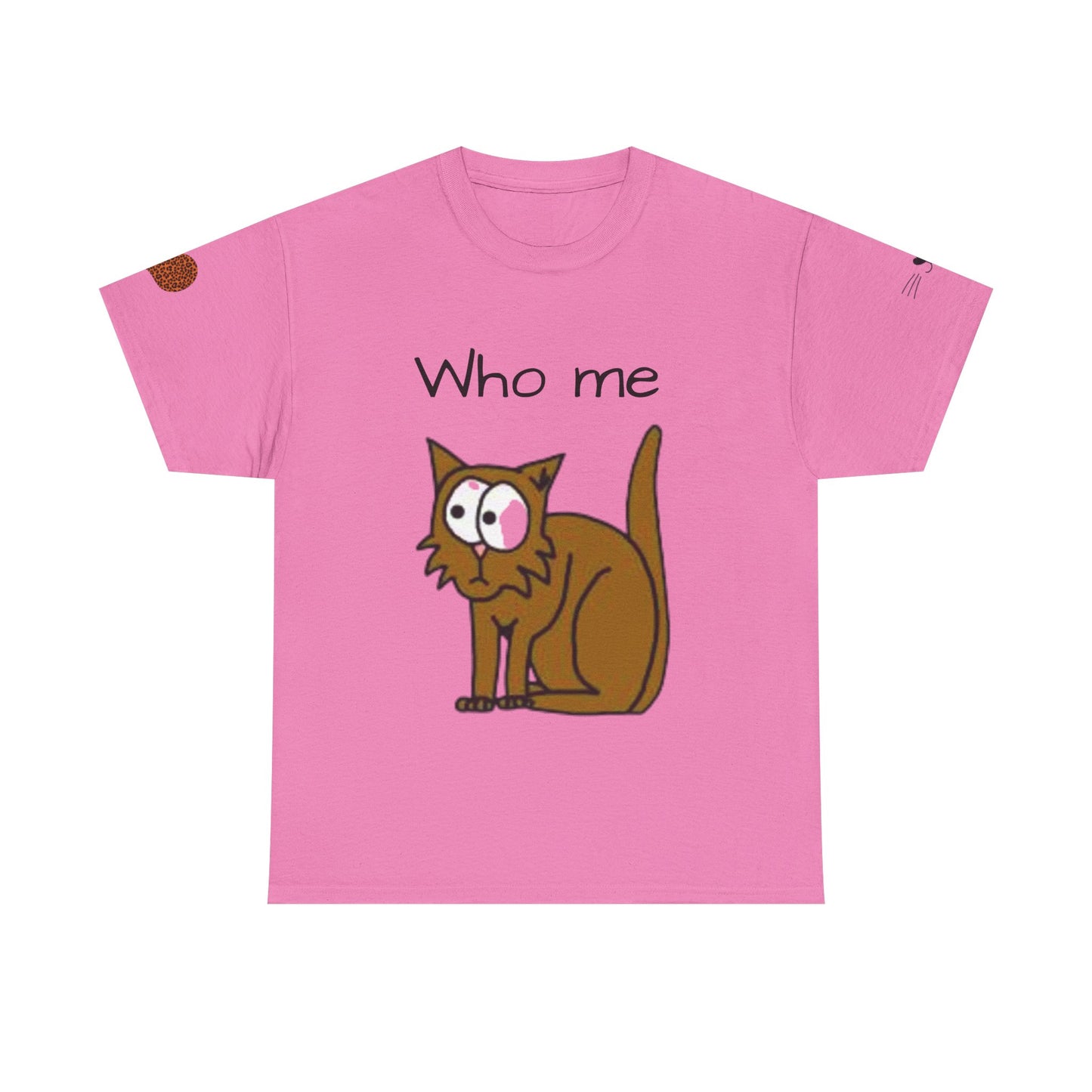 Funny Cat Unisex Heavy Cotton Tee - 'Who Me?' Graphic Shirt