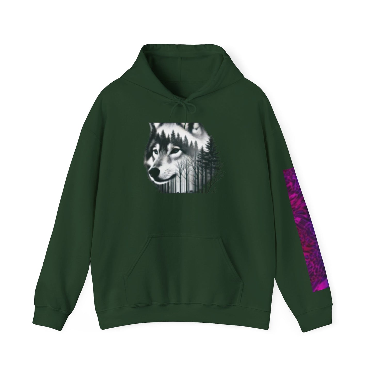 Wolf & Woman Graphic Hoodie - Unisex Heavy Blend™ Sweatshirt for Nature Lovers