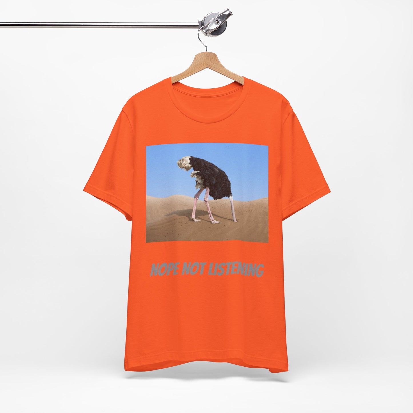 Camiseta avestruz no, no escucho