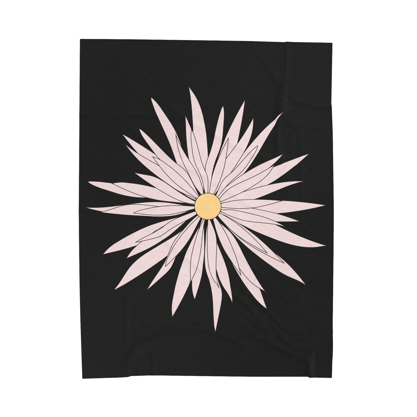Velveteen Plush Blanket Large White Flower