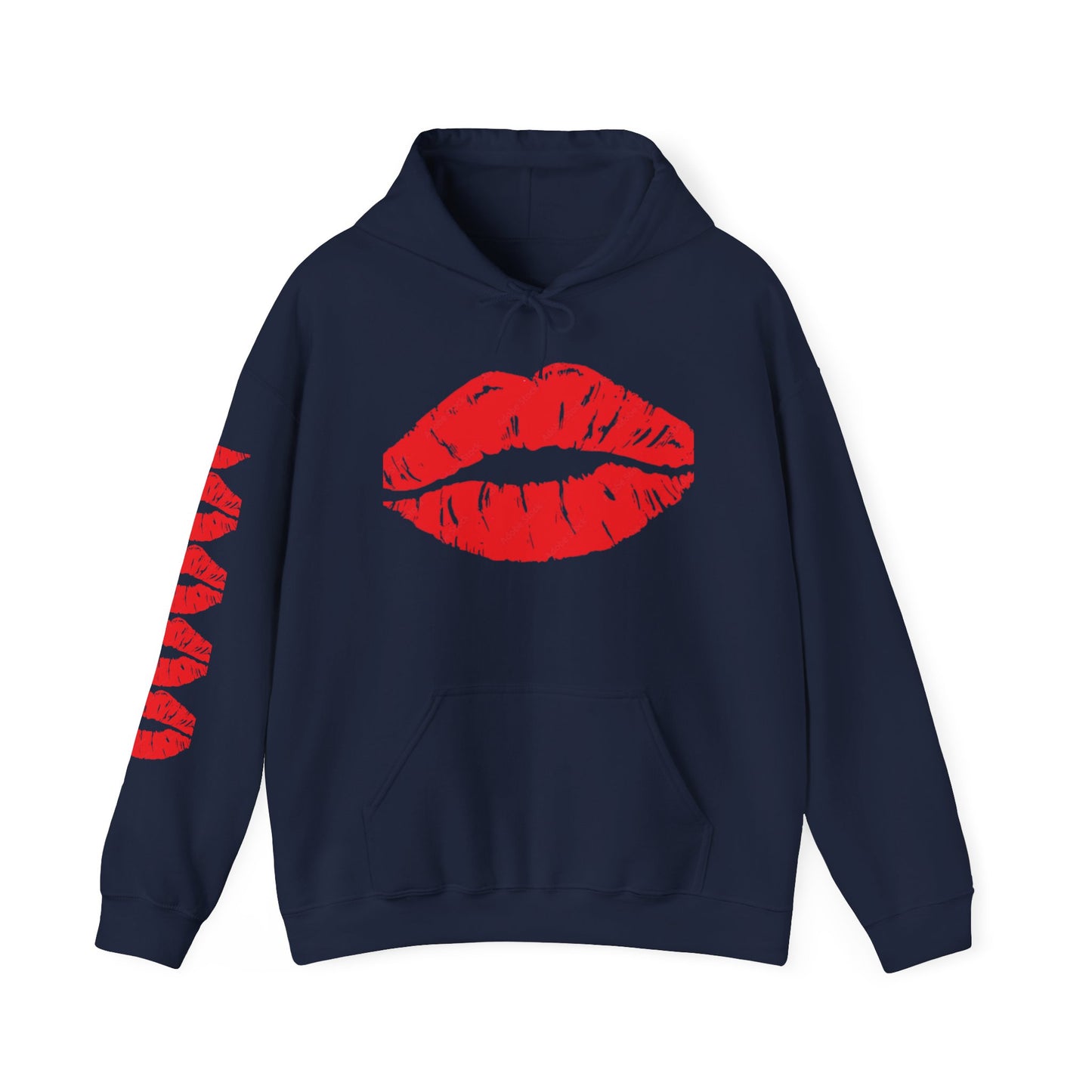 Hooded Sweatshirt Retro Beautiful Woman Red Lips
