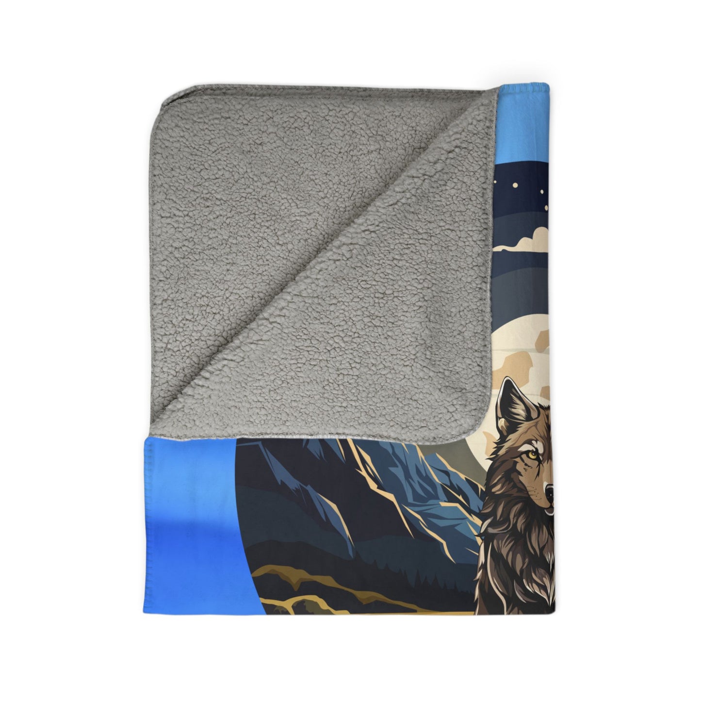 Cozy Wolf Fleece Sherpa Blanket - Perfect for Nature Lovers