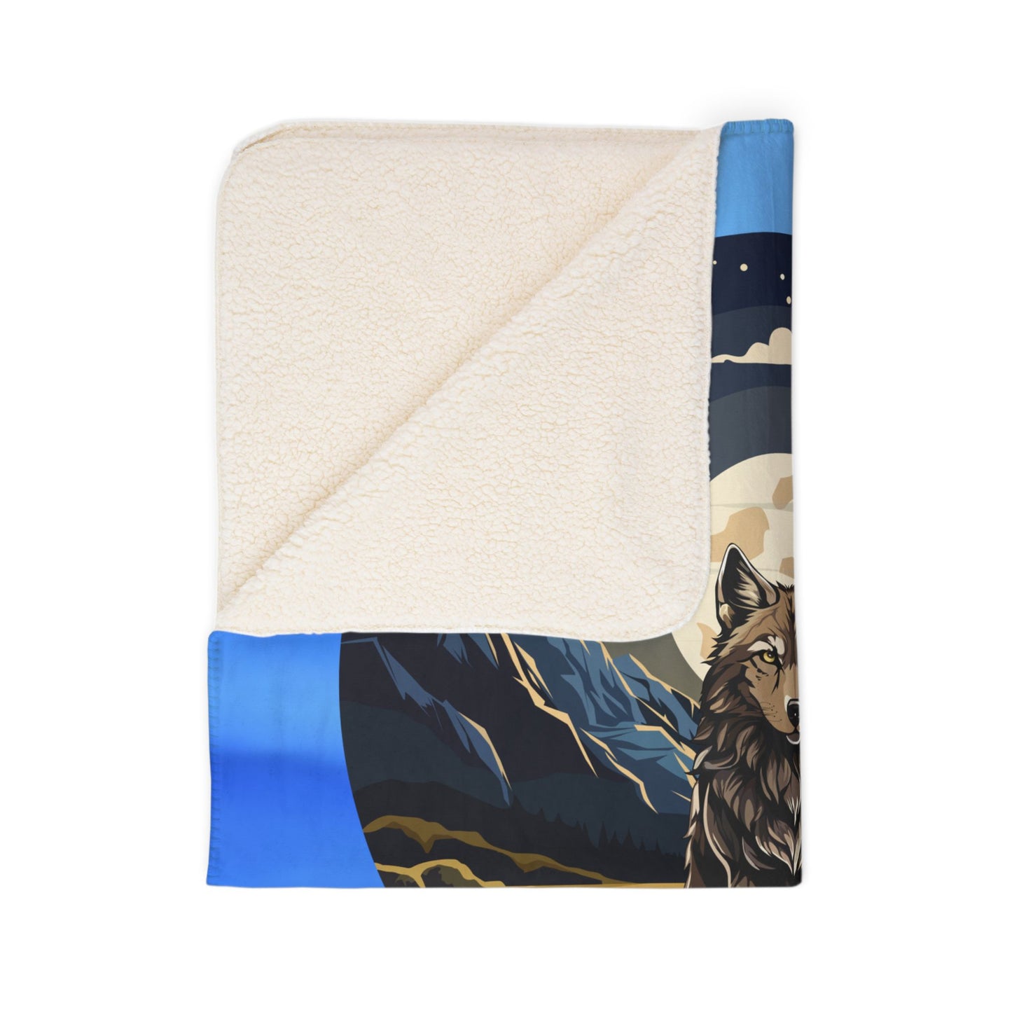 Cozy Wolf Fleece Sherpa Blanket - Perfect for Nature Lovers