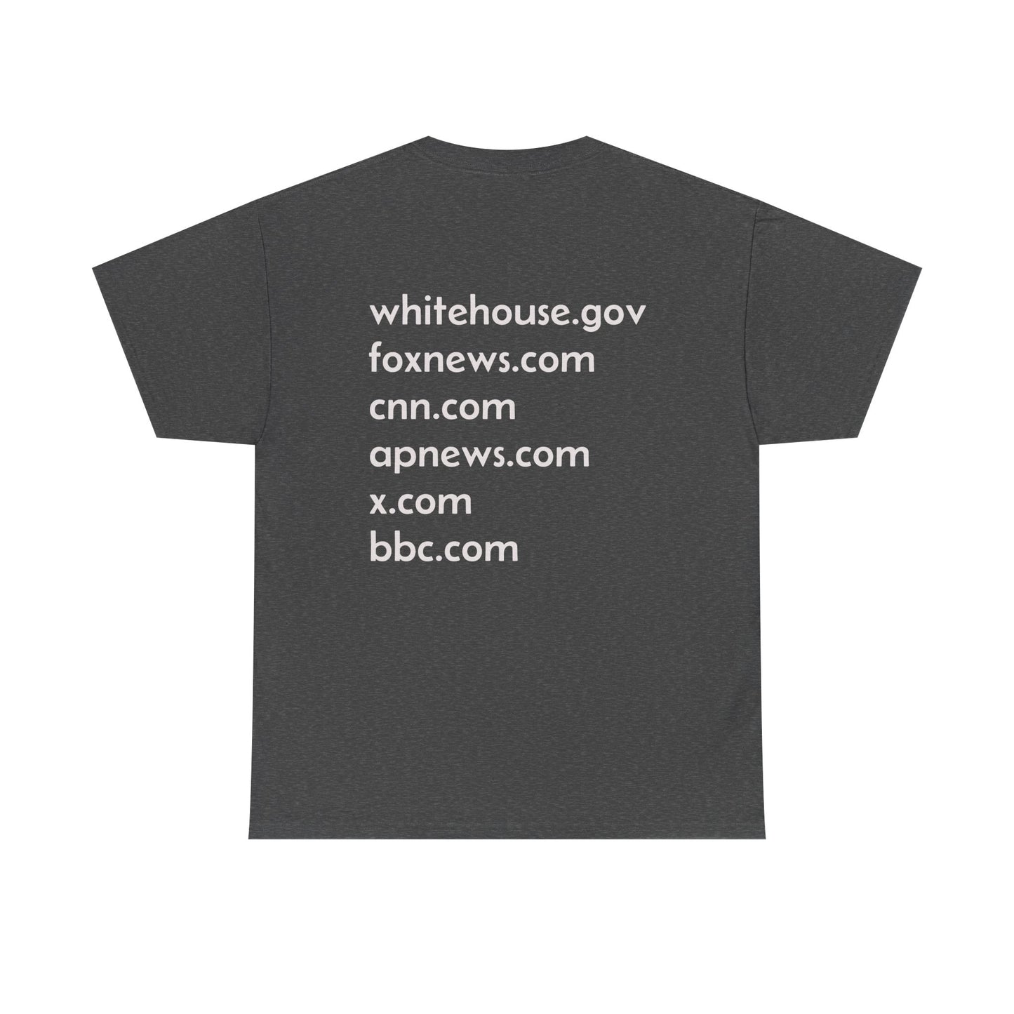 T-shirt « Dernières nouvelles » whitehouse.gov foxnews.com cnn.com