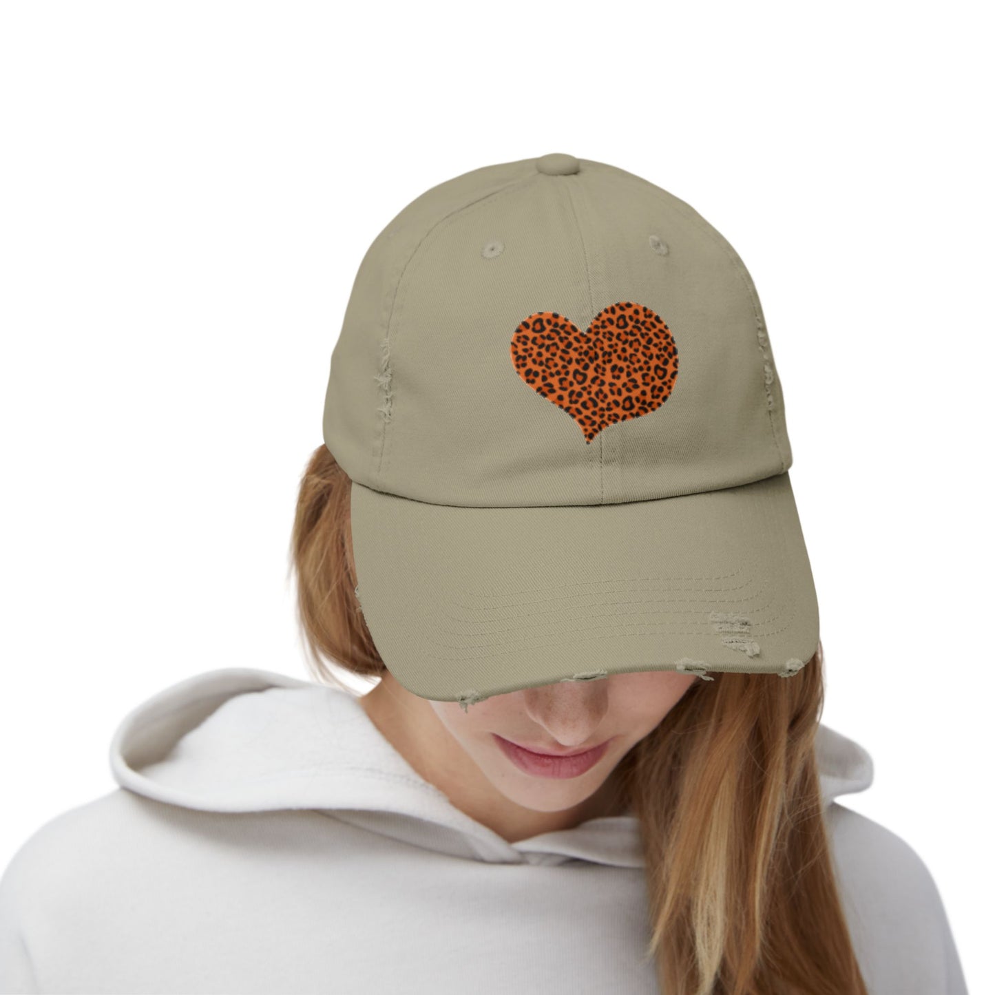 Gorra unisex con estampado de leopardo y corazón: un accesorio informal de moda para cualquier ocasión. 