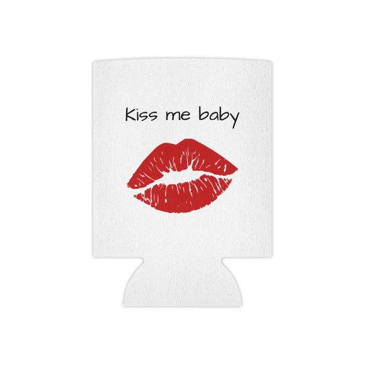 Can Cooler Koozie Red Lips Kiss me baby Soda Beer