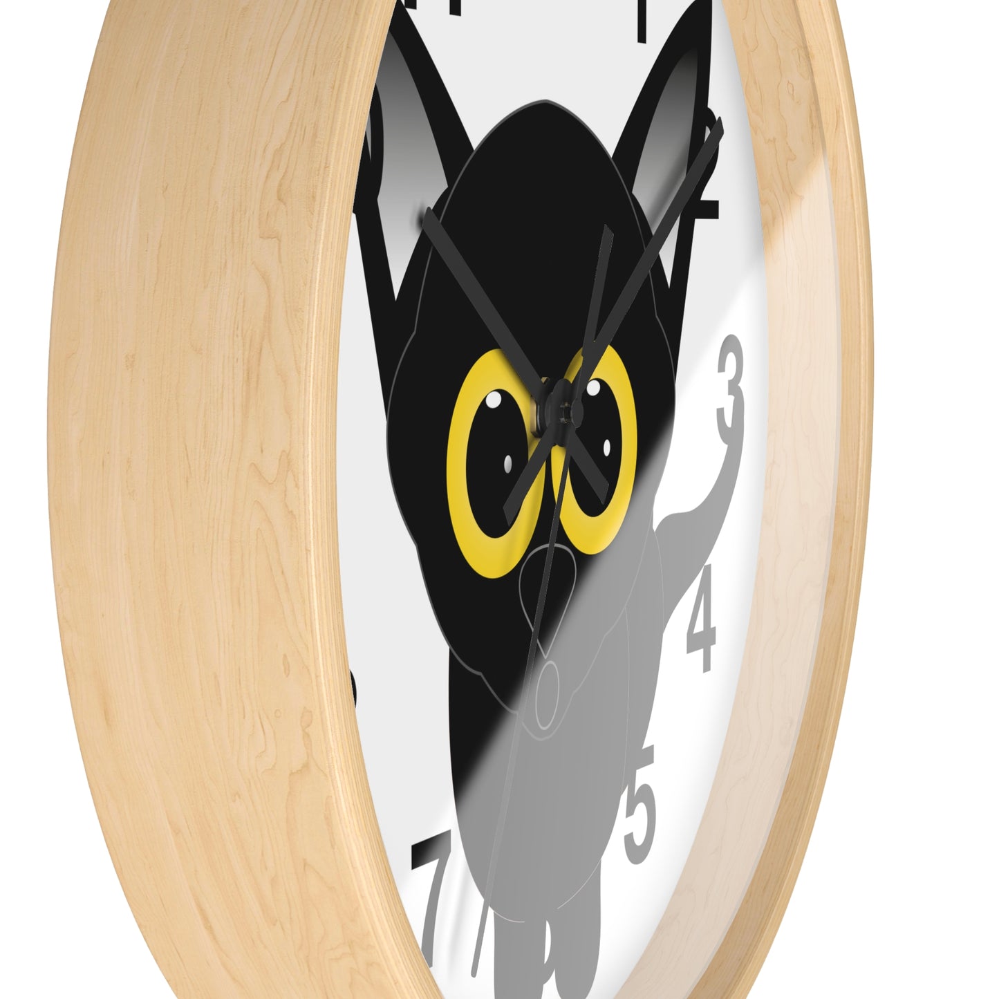 Reloj de pared Gato Negro con Ojos Grandes