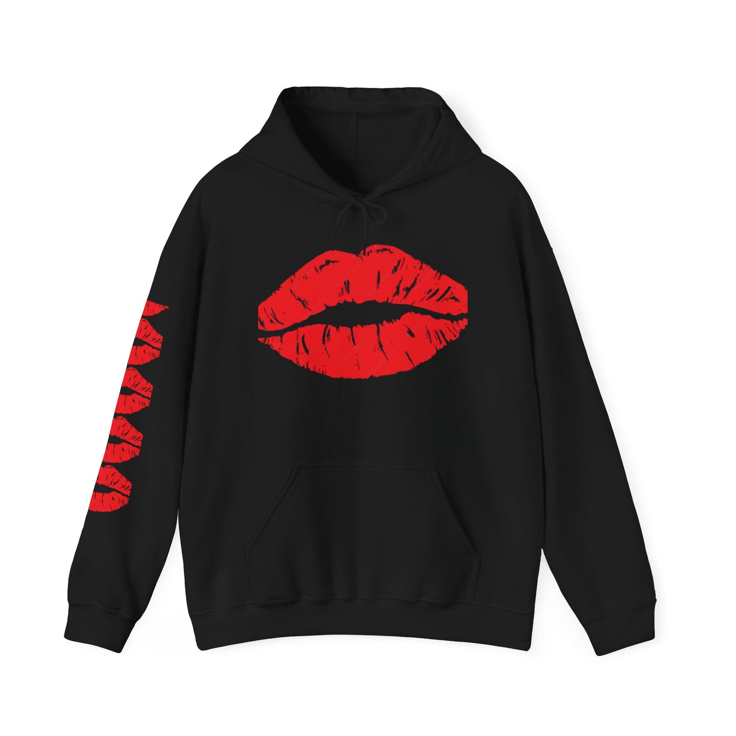Hooded Sweatshirt Retro Beautiful Woman Red Lips