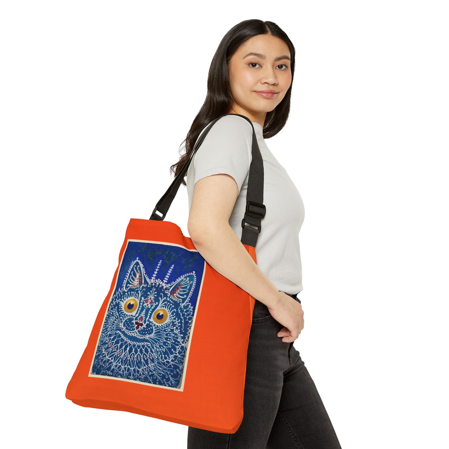 Bolsa de mano ajustable con diseño de gato: un regalo divertido y colorido para los amantes de las mascotas. 
